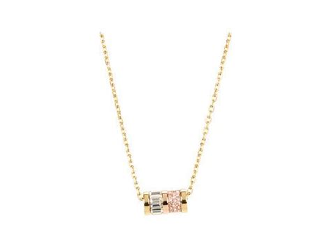 michael kors collection brilliance pave barrel pendant necklace 